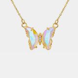 Gold-Plated Butterfly Pendant Necklace Trendsi