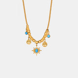 Gold-Plated Titanium Steel Charm Necklace Trendsi