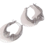 retro hollowed out new earrings, niche stainless steel plated  gold ring shape winding knot earrings for women - Charithavya