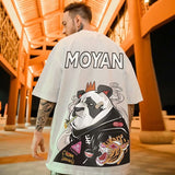 New Short sleeved Men's Chinese Style Fat Couple Men's Fashion Brand T-shirt Loose and Trendy Large Half sleeved T-shirt - Charithavya